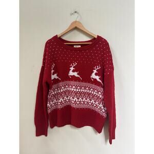Red Reindeer Pattern Sweater